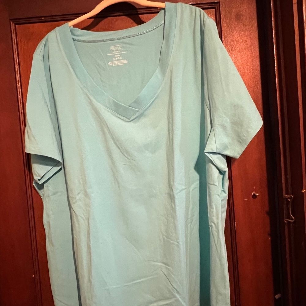 Lane Bryant Aqua Tee Shirt 26/28 NWT